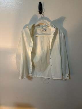 Vintage Cristin Stevens White Blouse with Embroidered Scalloped Collar